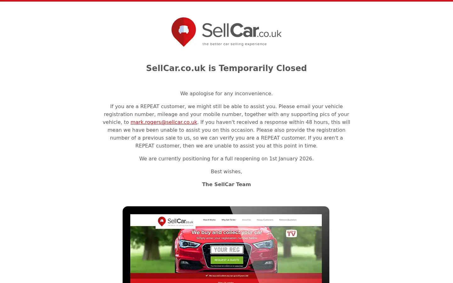 Screenshot of sellcar.co.uk