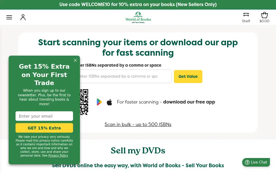 Screenshot of selldvdsonline.com
