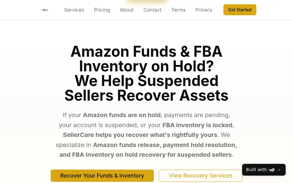 Screenshot of sellercare.com