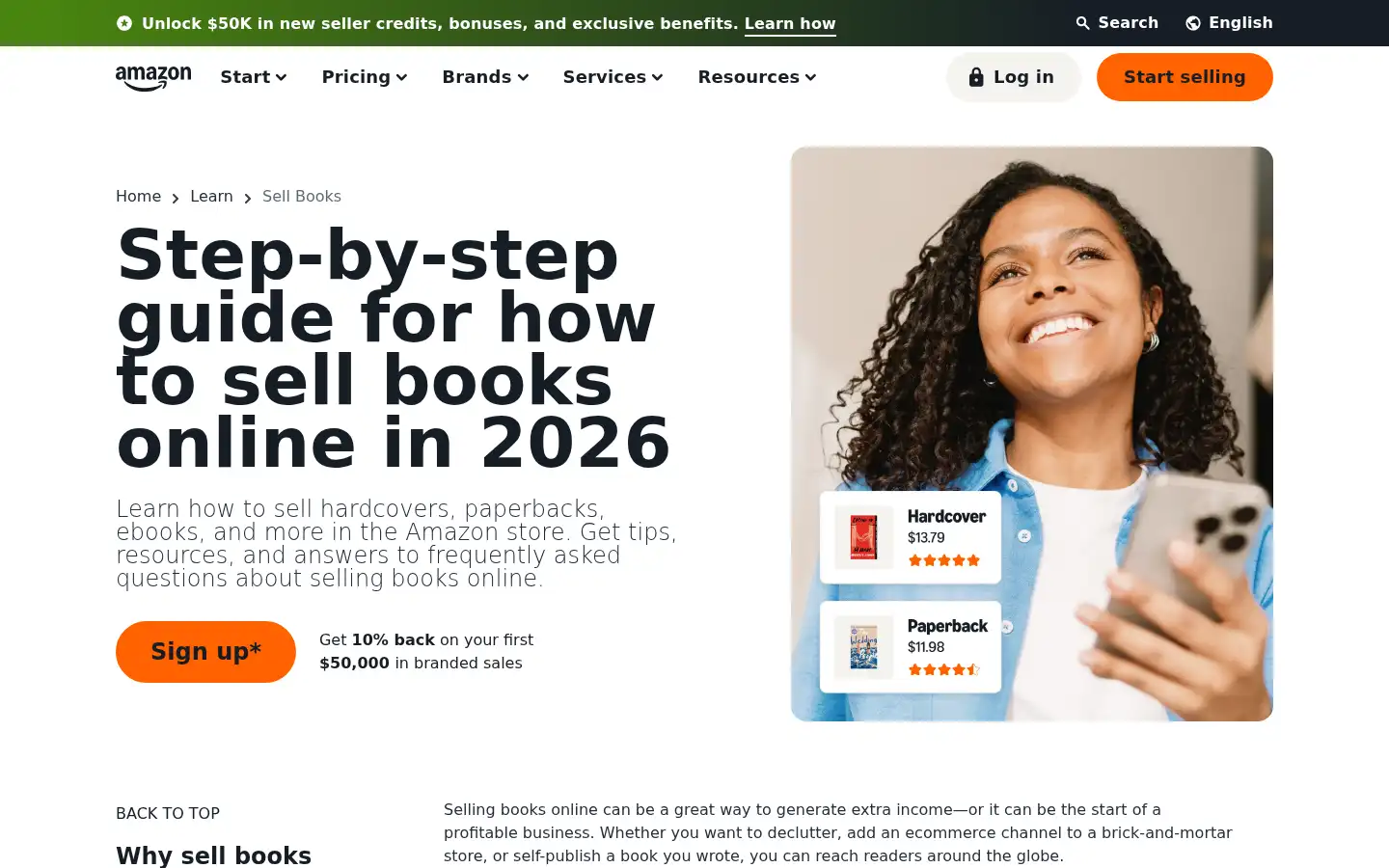 Screenshot of sellercentral.amazon.com