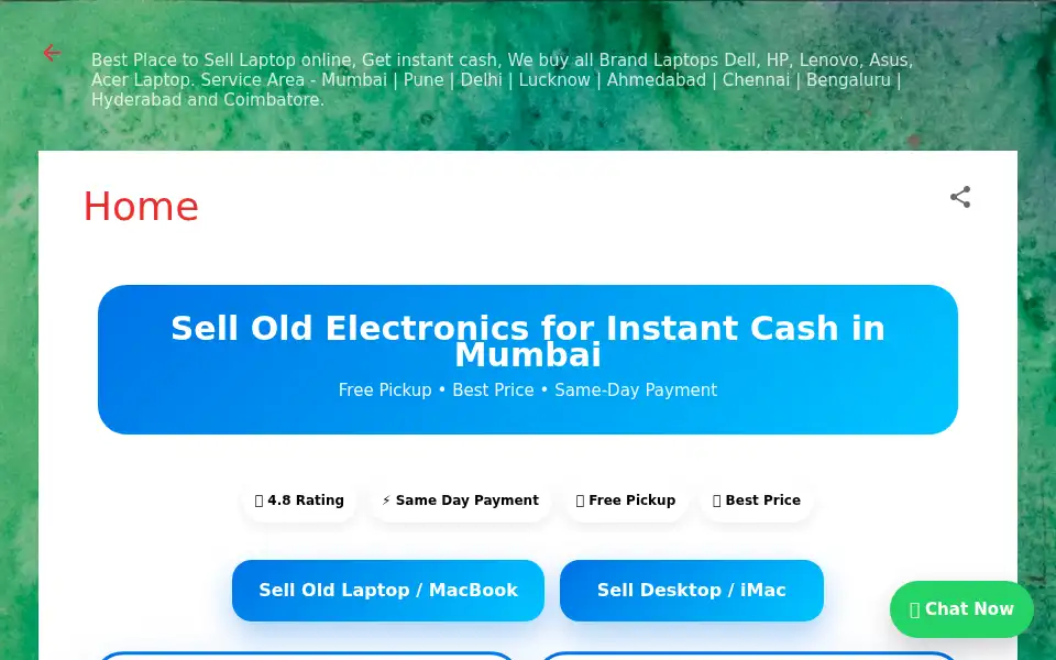 Screenshot of sellforcash.in
