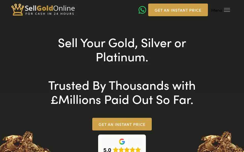 Screenshot of sellgold.co.uk