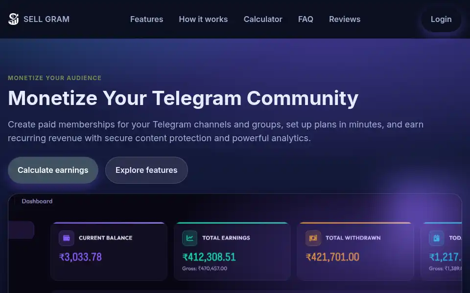 Screenshot of sellgram.in