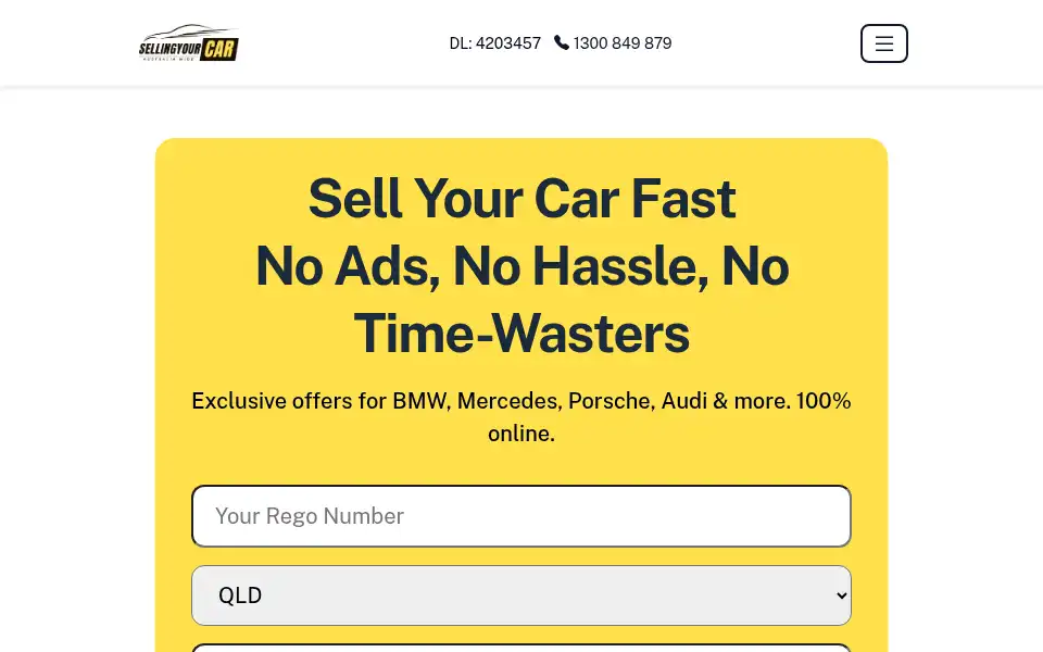 Screenshot of sellingyourcar.com.au