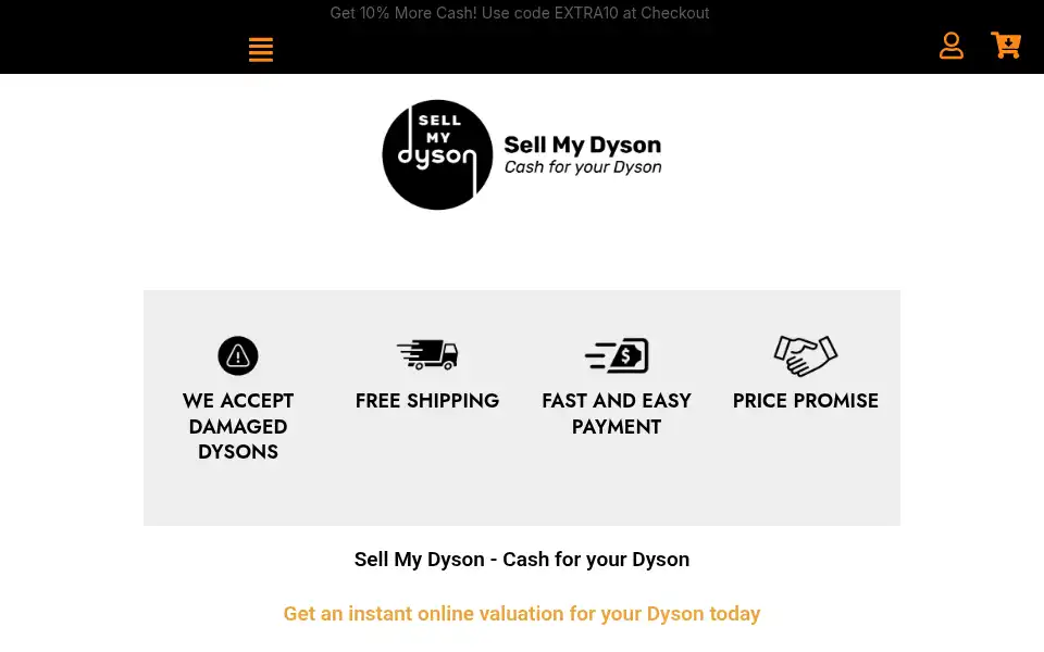 Screenshot of sellmydyson.co.uk