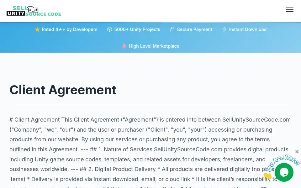 Screenshot of sellunitysourcecode.com