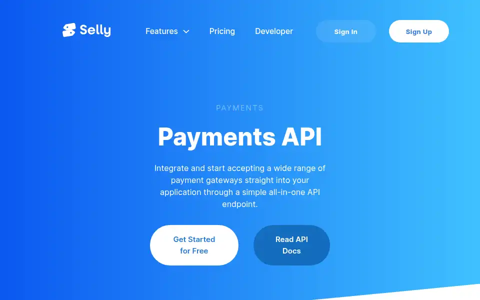 Screenshot of selly.io