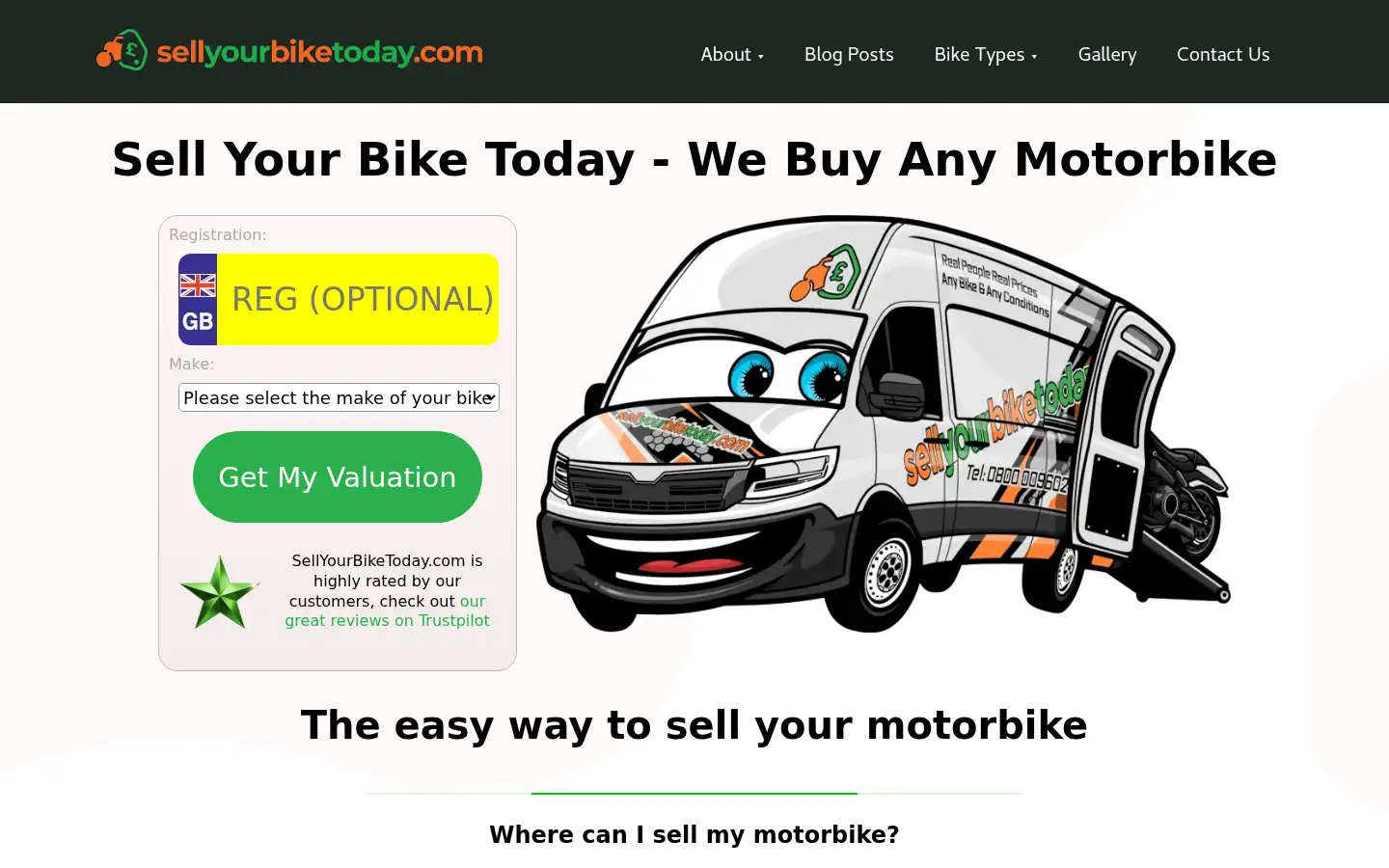 Screenshot of sellyourbiketoday.com