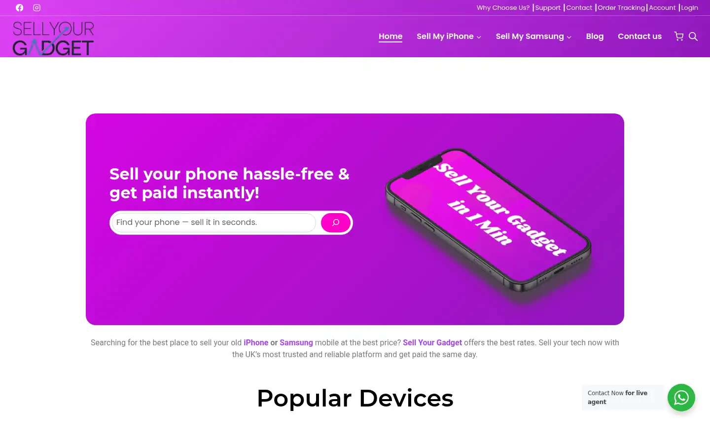 Screenshot of sellyourgadget.co.uk