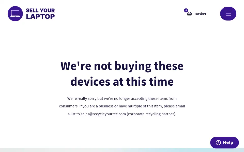 Screenshot of sellyourlaptop.co.uk
