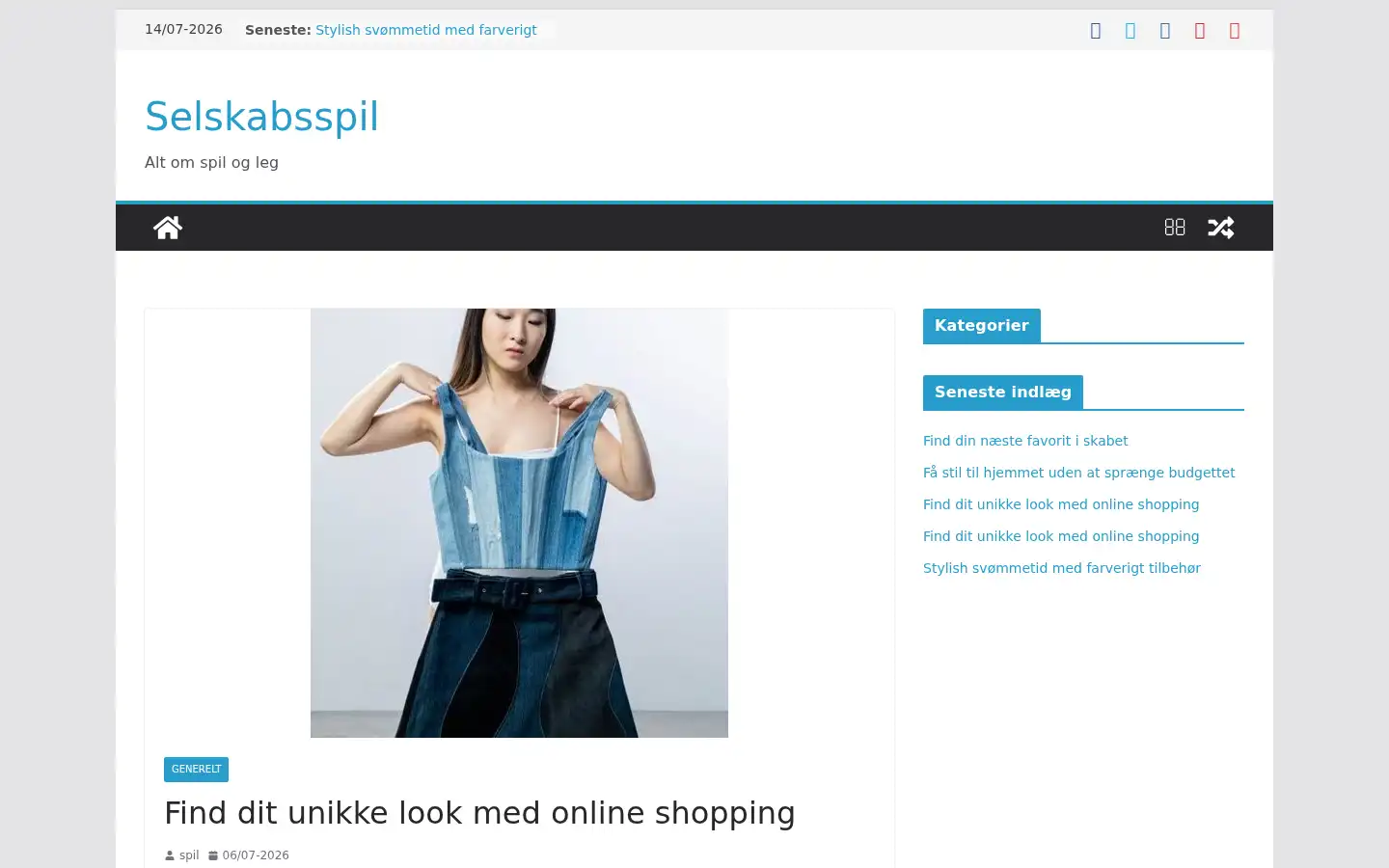 Screenshot of selskabsspil.dk