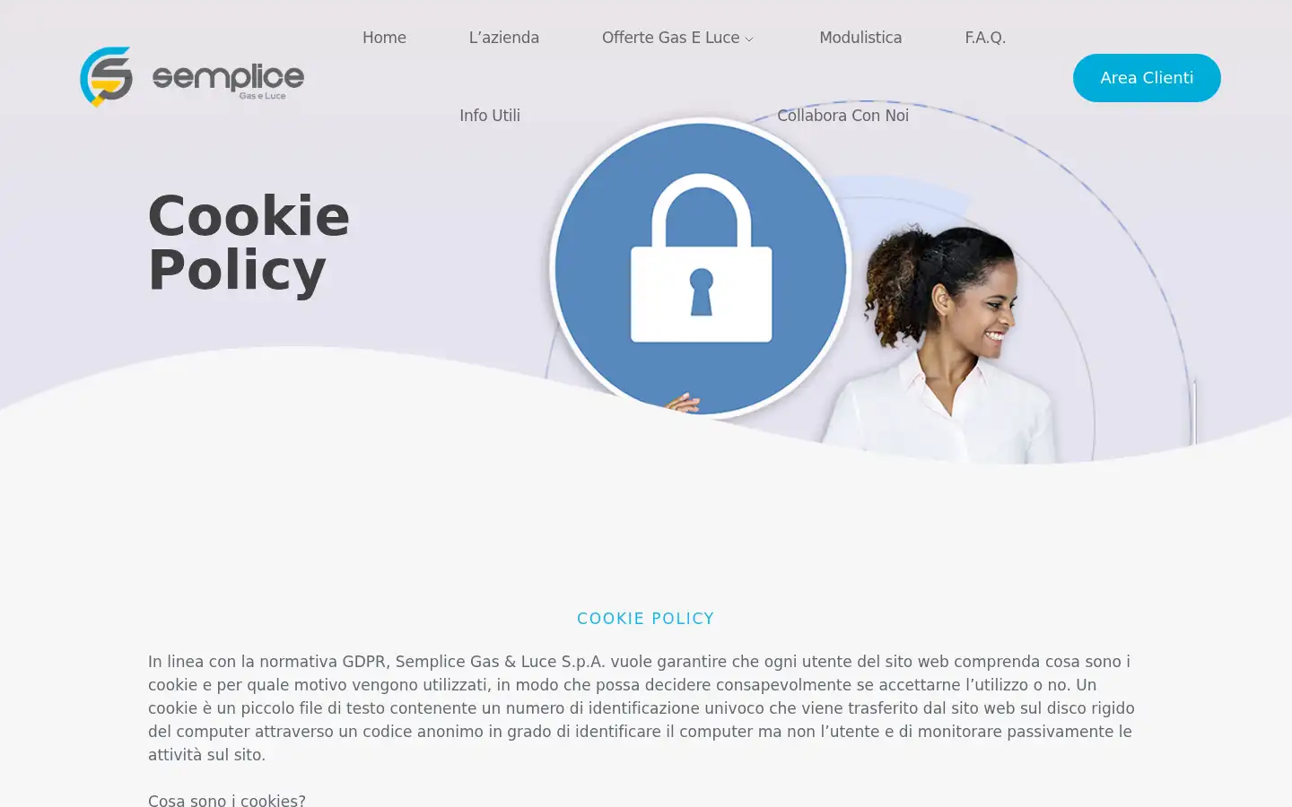 Screenshot of semplicegaseluce.it
