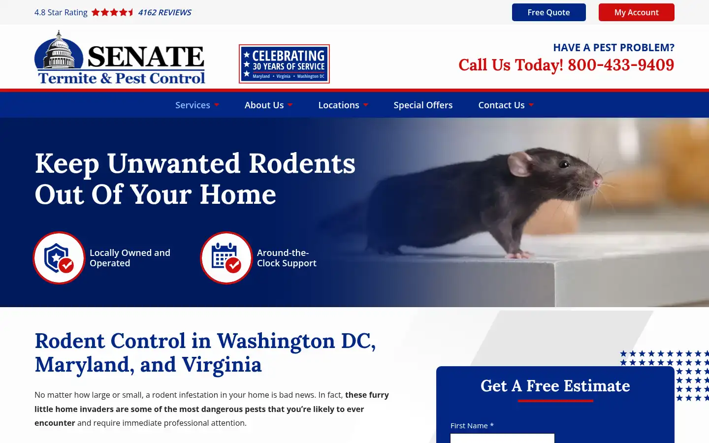 Screenshot of senatetermitecontrol.com