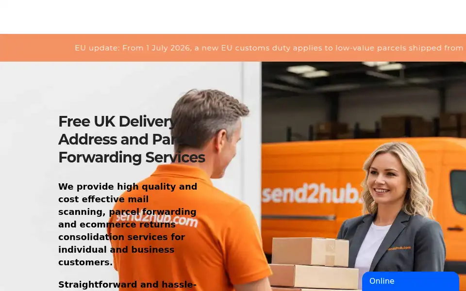 Screenshot of send2hub.com