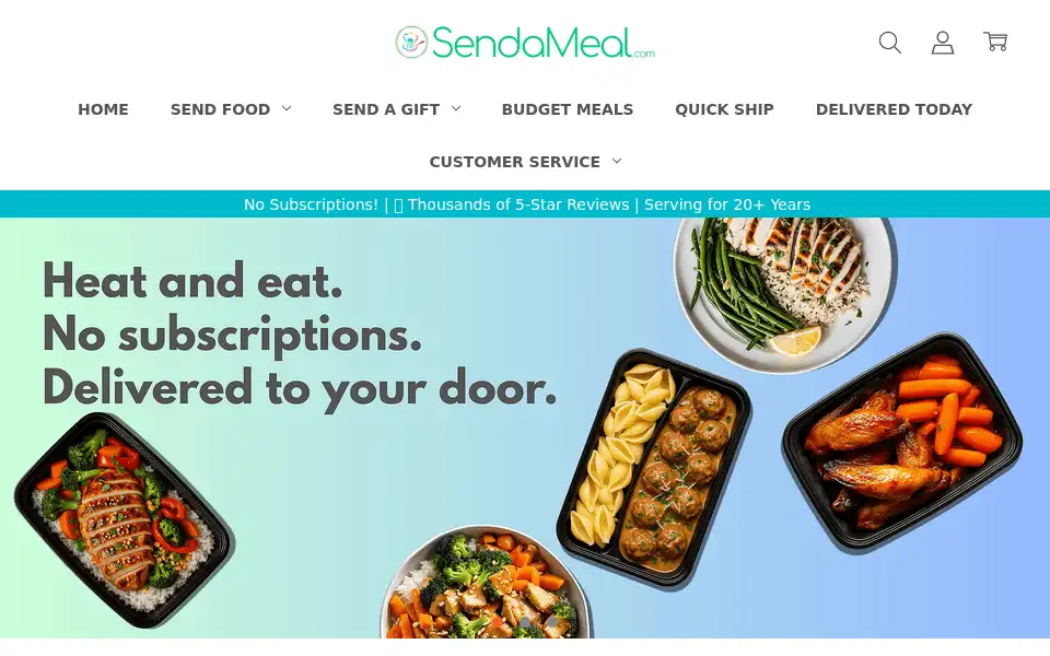 Screenshot of sendameal.com