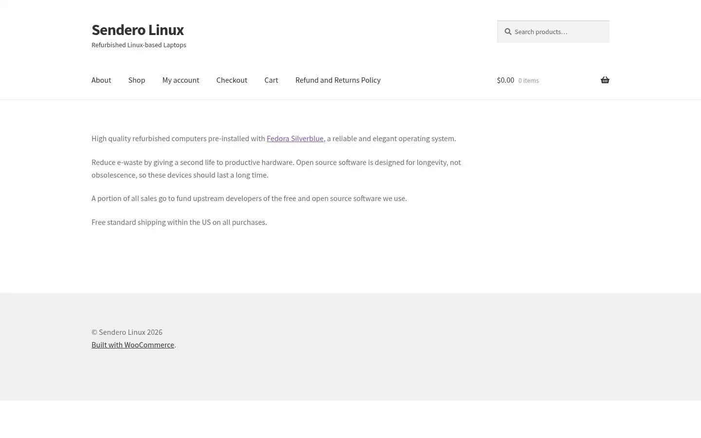 Screenshot of senderolinux.com