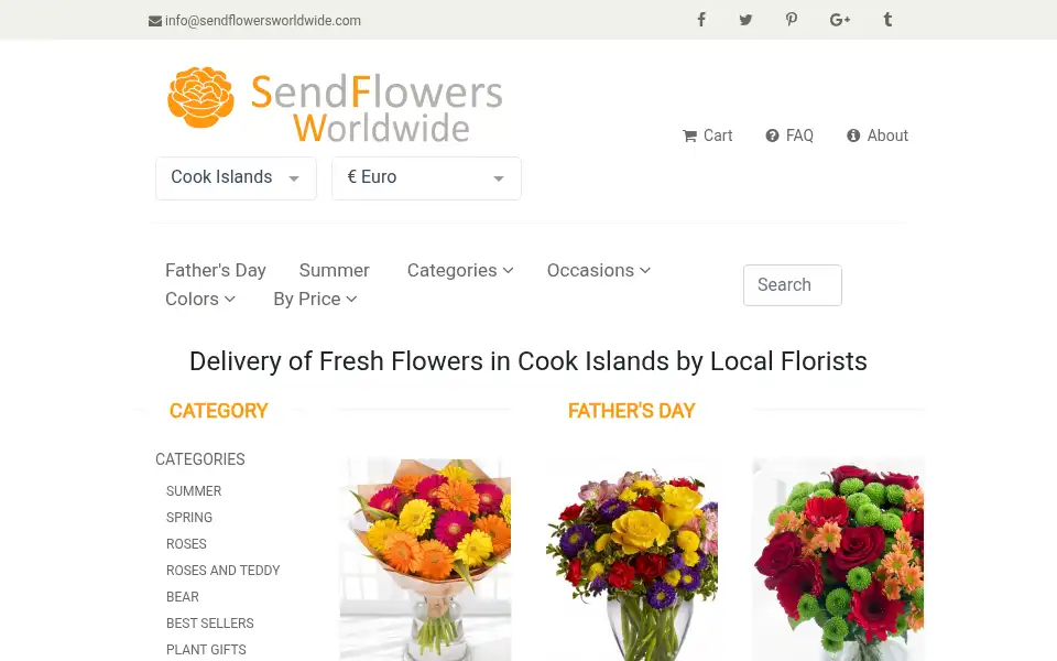 Screenshot of sendflowersworldwide.com