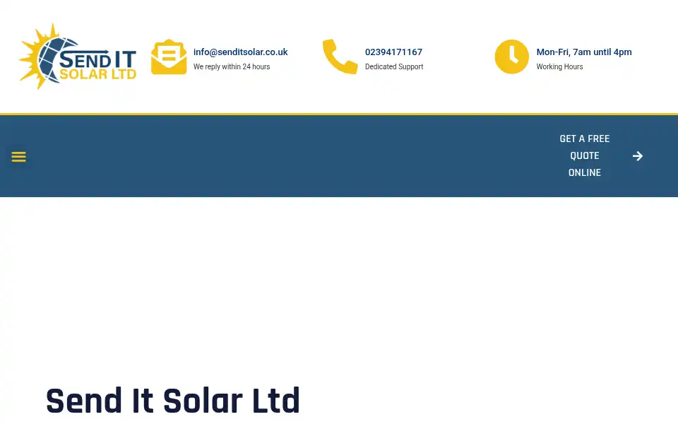 Screenshot of senditsolar.co.uk