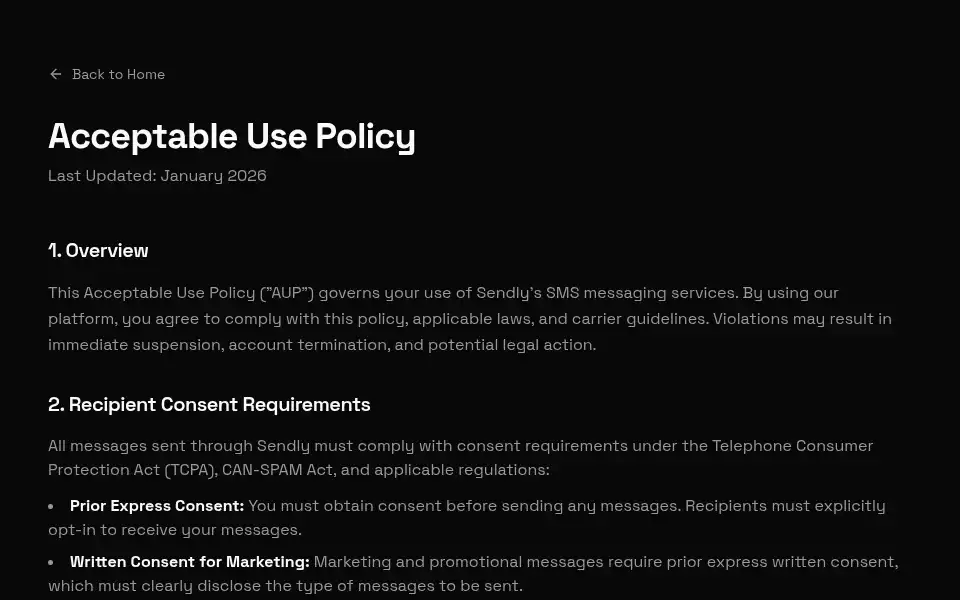 Screenshot of sendly.live