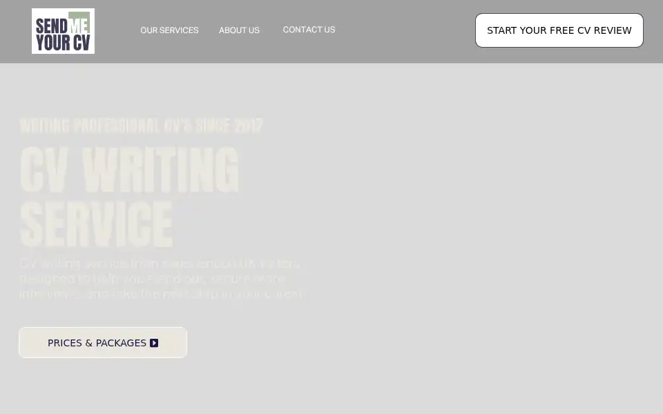 Screenshot of sendmeyourcv.com