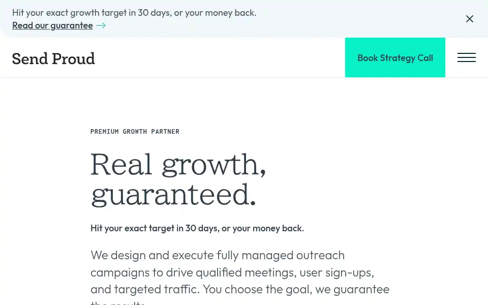 Screenshot of sendproud.com