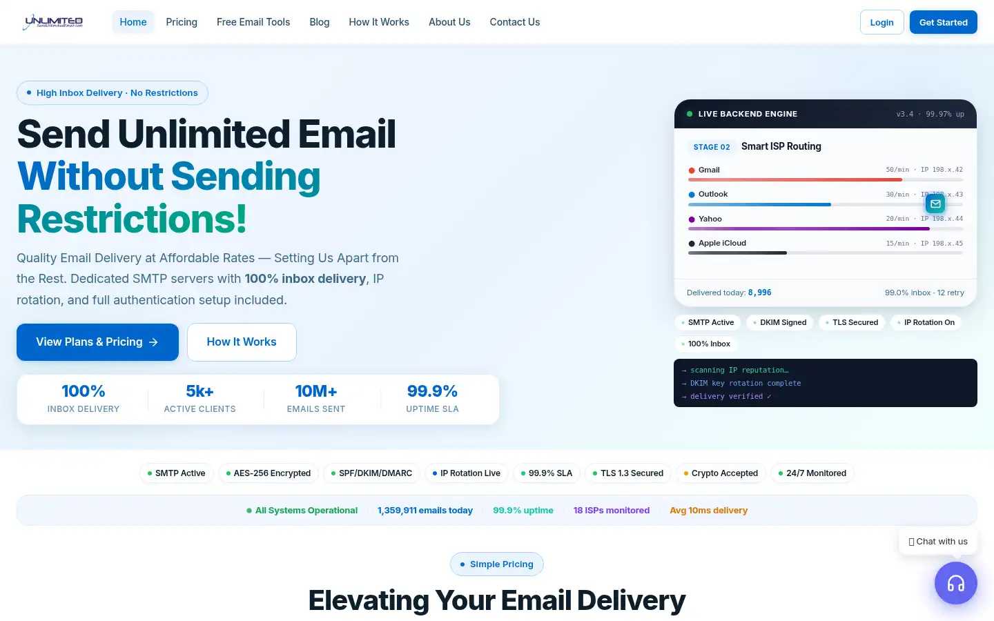 Screenshot of sendunlimitedemail.com