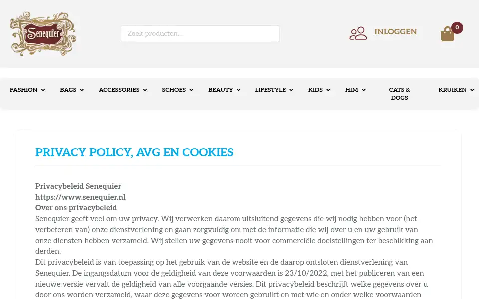 Screenshot of senequier.nl