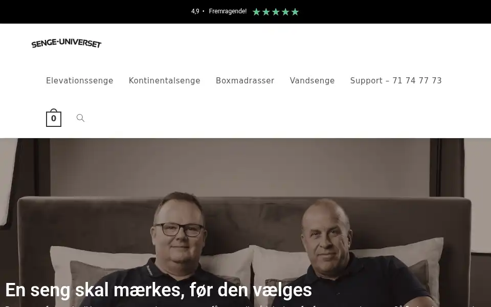 Screenshot of senge-universet.dk