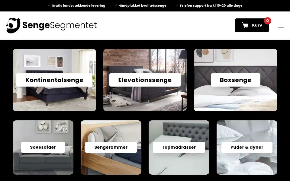 Screenshot of sengesegmentet.dk