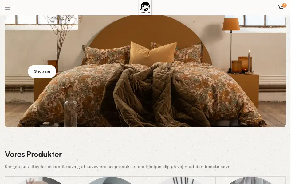 Screenshot of sengetoj.dk