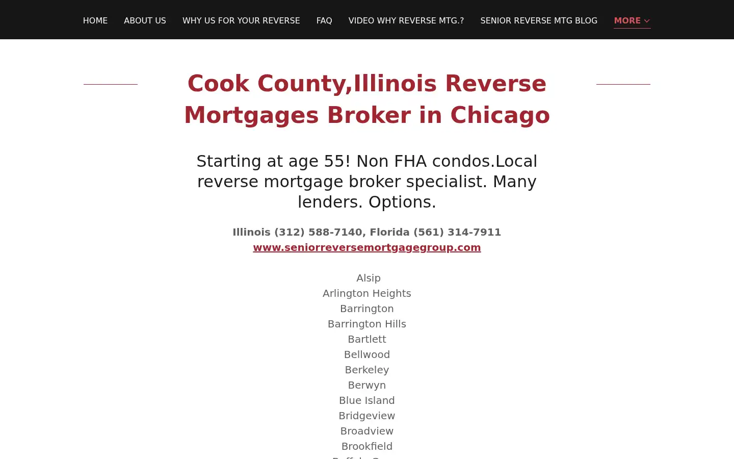 Screenshot of seniorreversemortgagegroup.com
