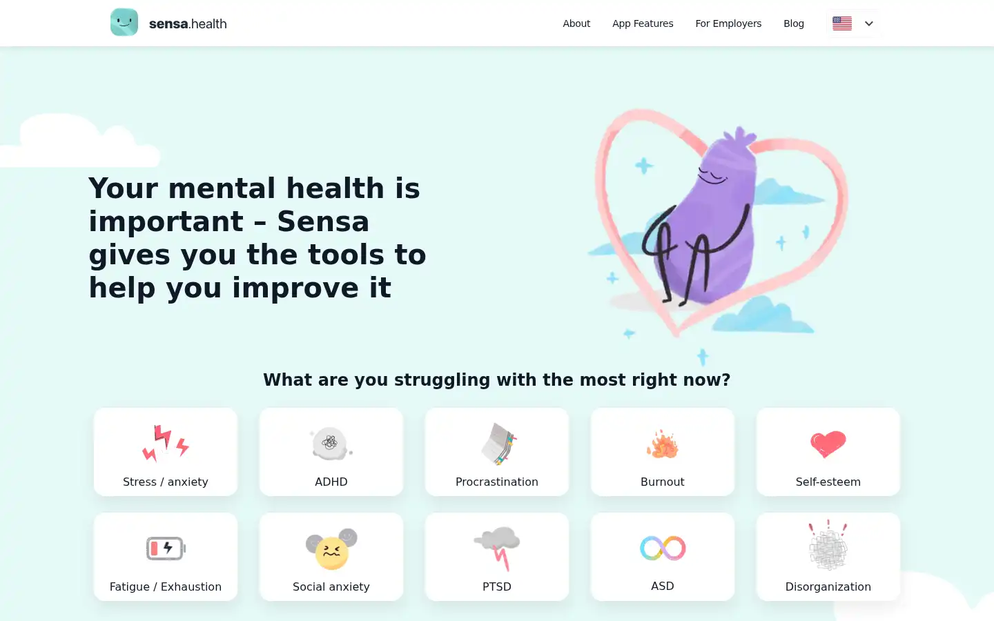 Screenshot of sensa.health