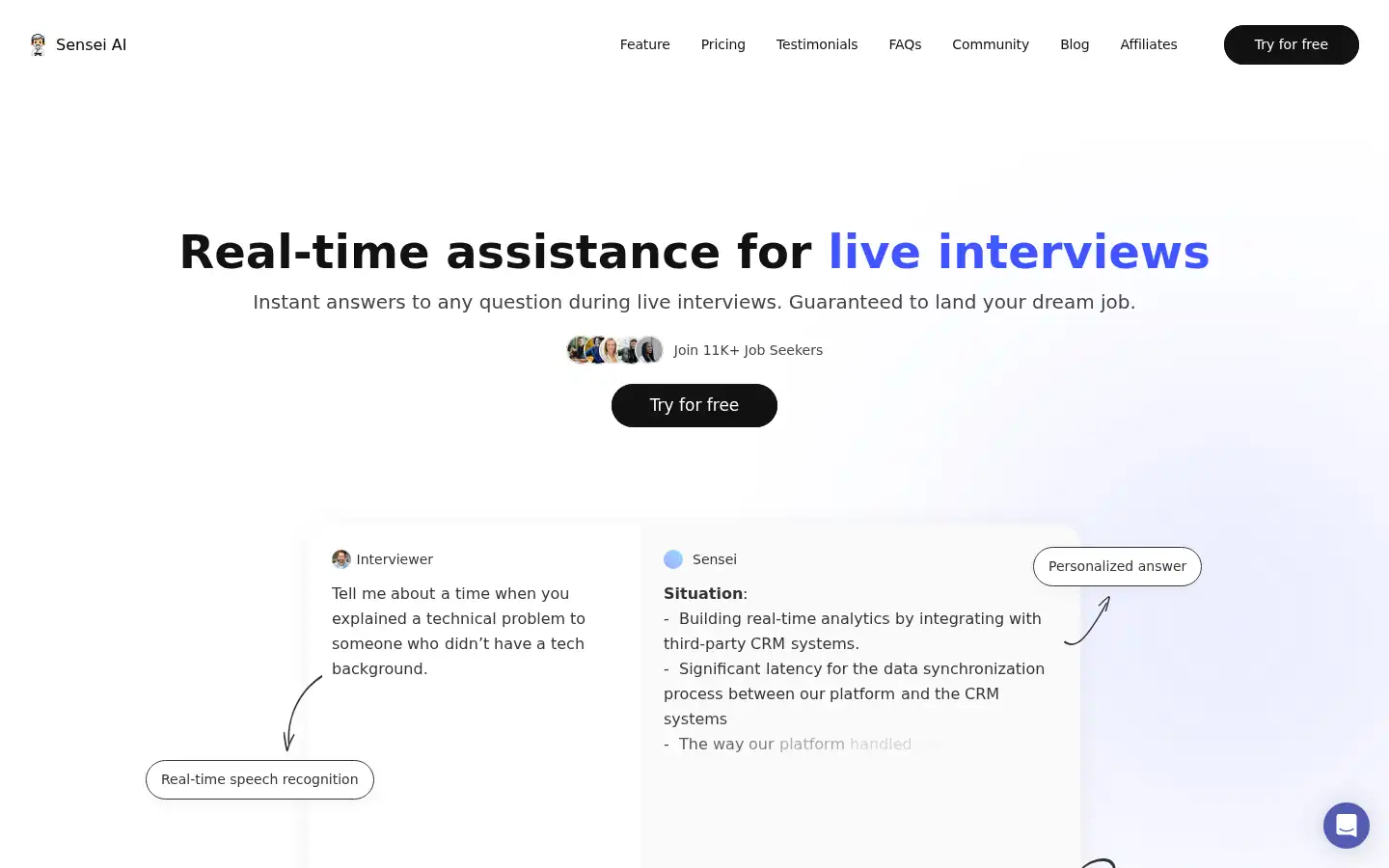 Screenshot of senseicopilot.com