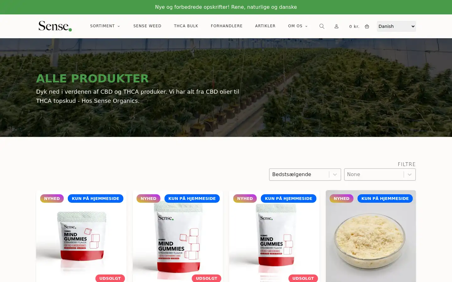 Screenshot of senseshop.dk
