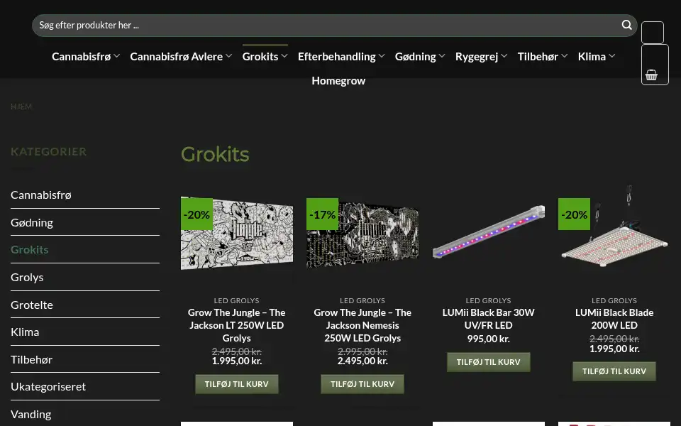 Screenshot of sensimilla.dk
