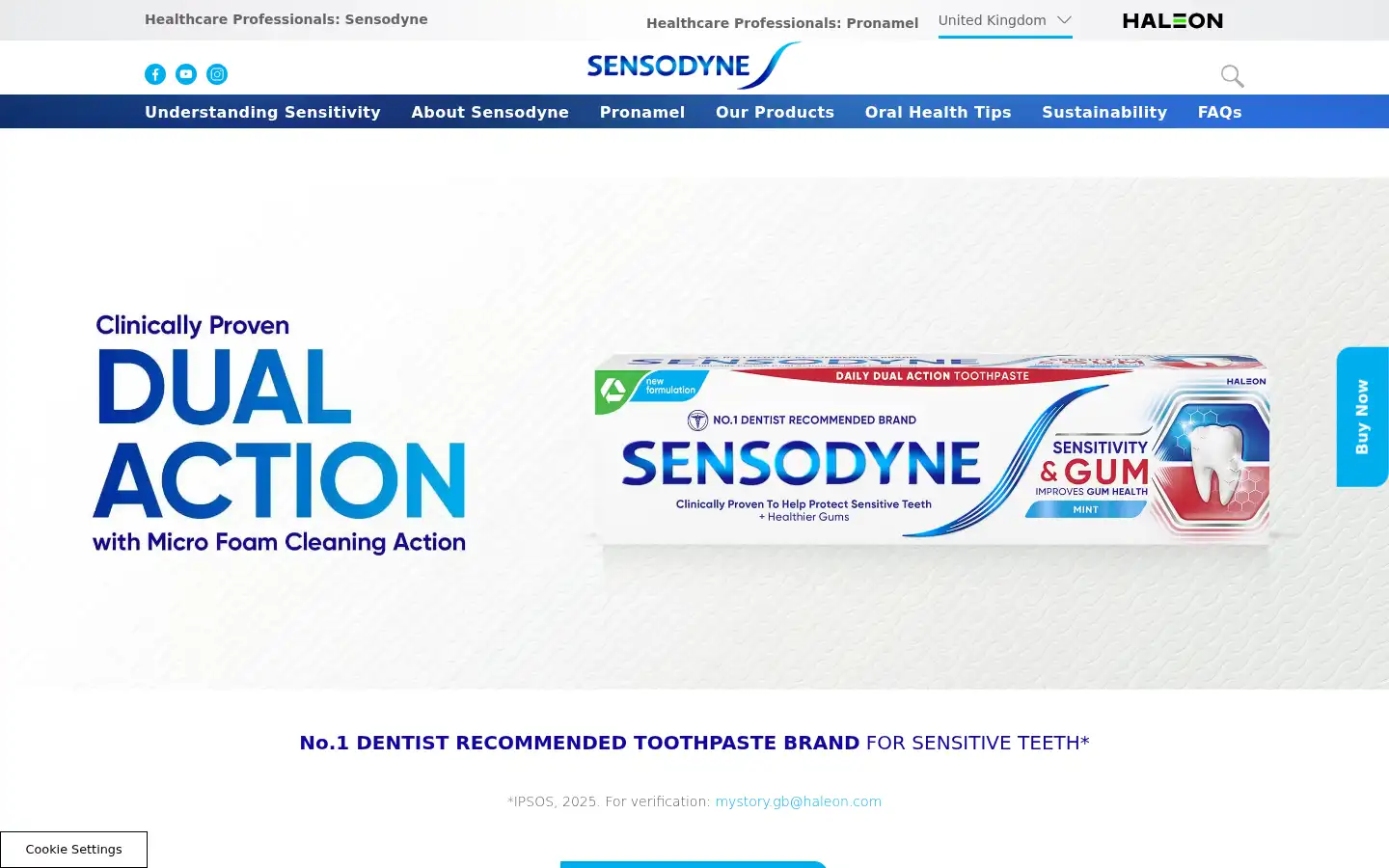 Screenshot of sensodyne.co.uk