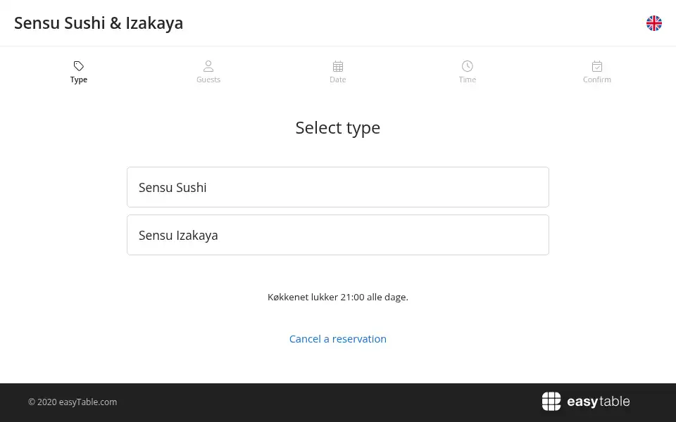 Screenshot of sensusushi.dk