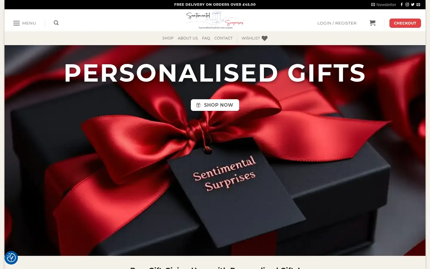 Screenshot of sentimentalsurprises.co.uk