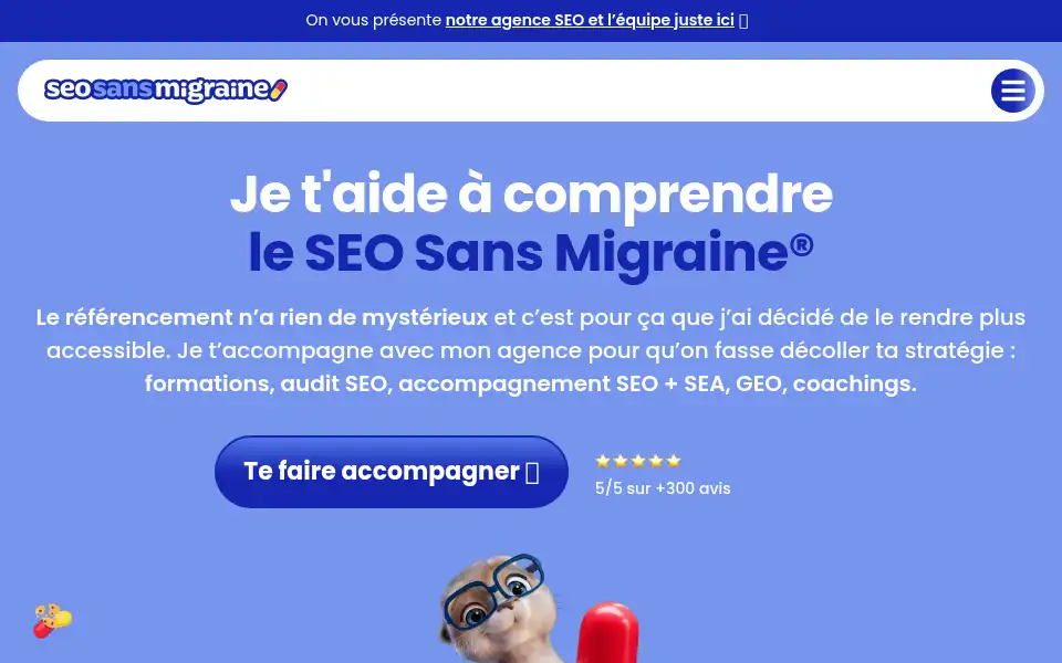 Screenshot of seo-sans-migraine.fr