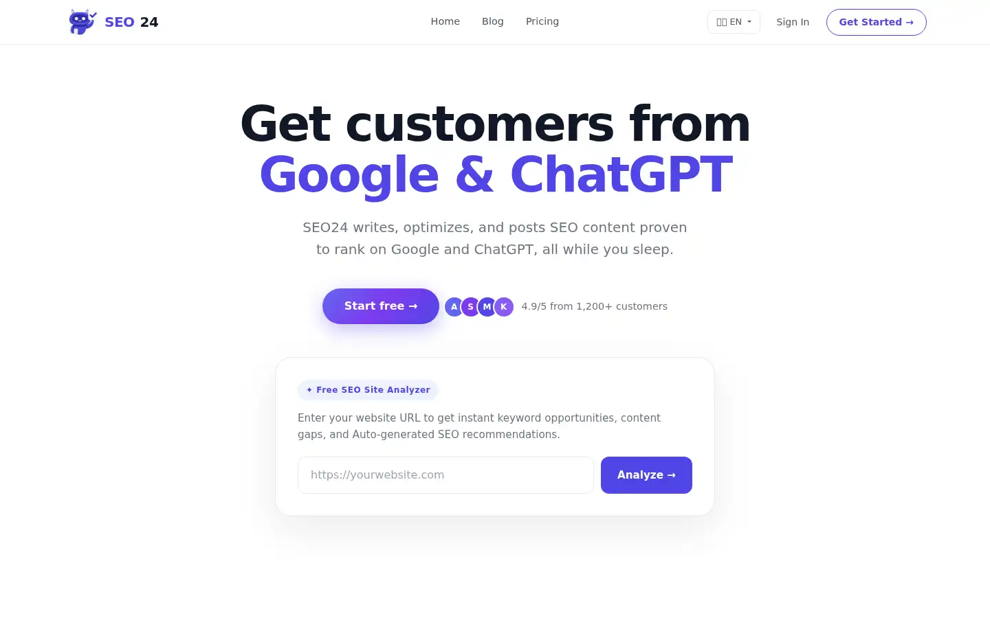 Screenshot of seo24.ai