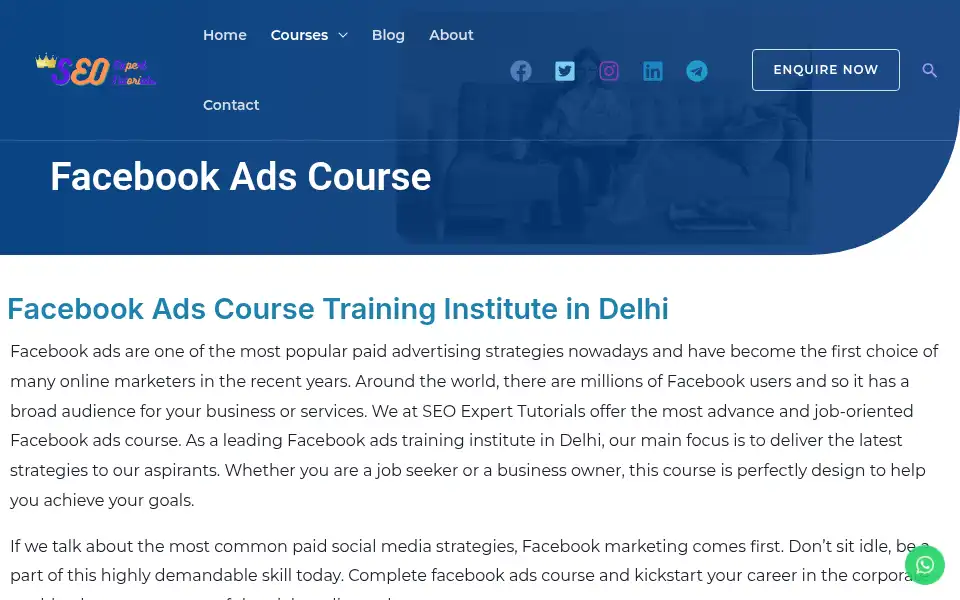 Screenshot of seoexperttutorials.com