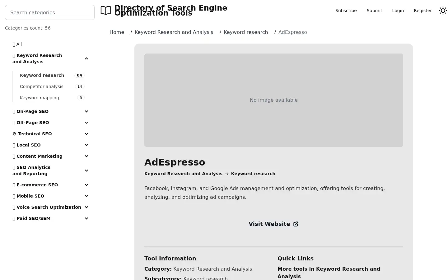 Screenshot of seoprofiler.com