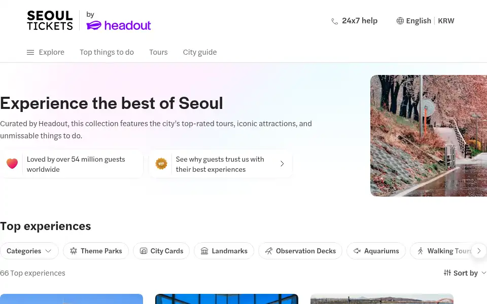 Screenshot of seoul-tickets.com