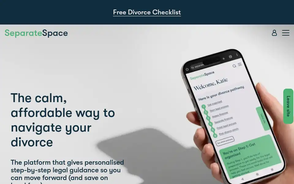 Screenshot of separatespace.co.uk