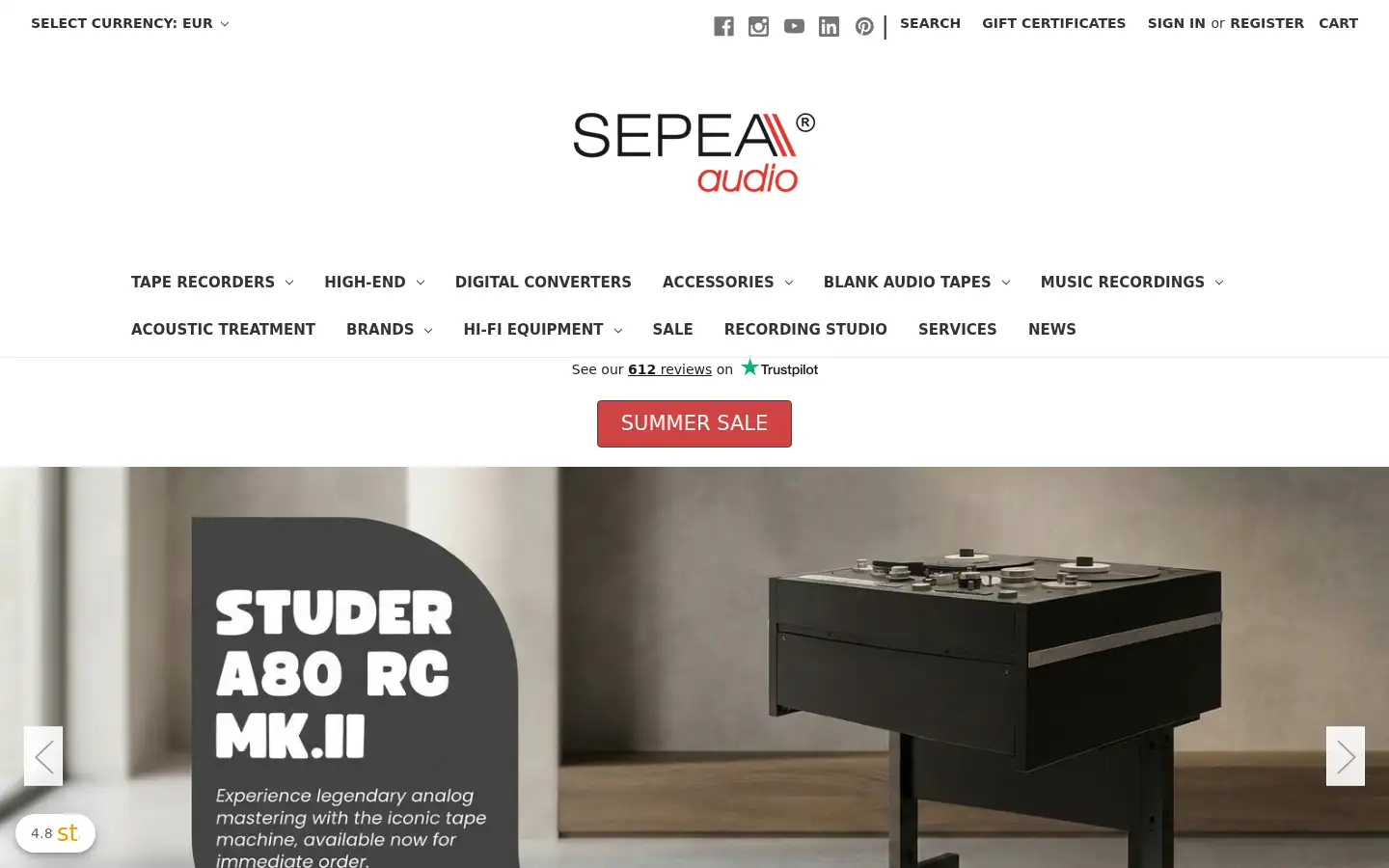 Screenshot of sepeaaudio.com