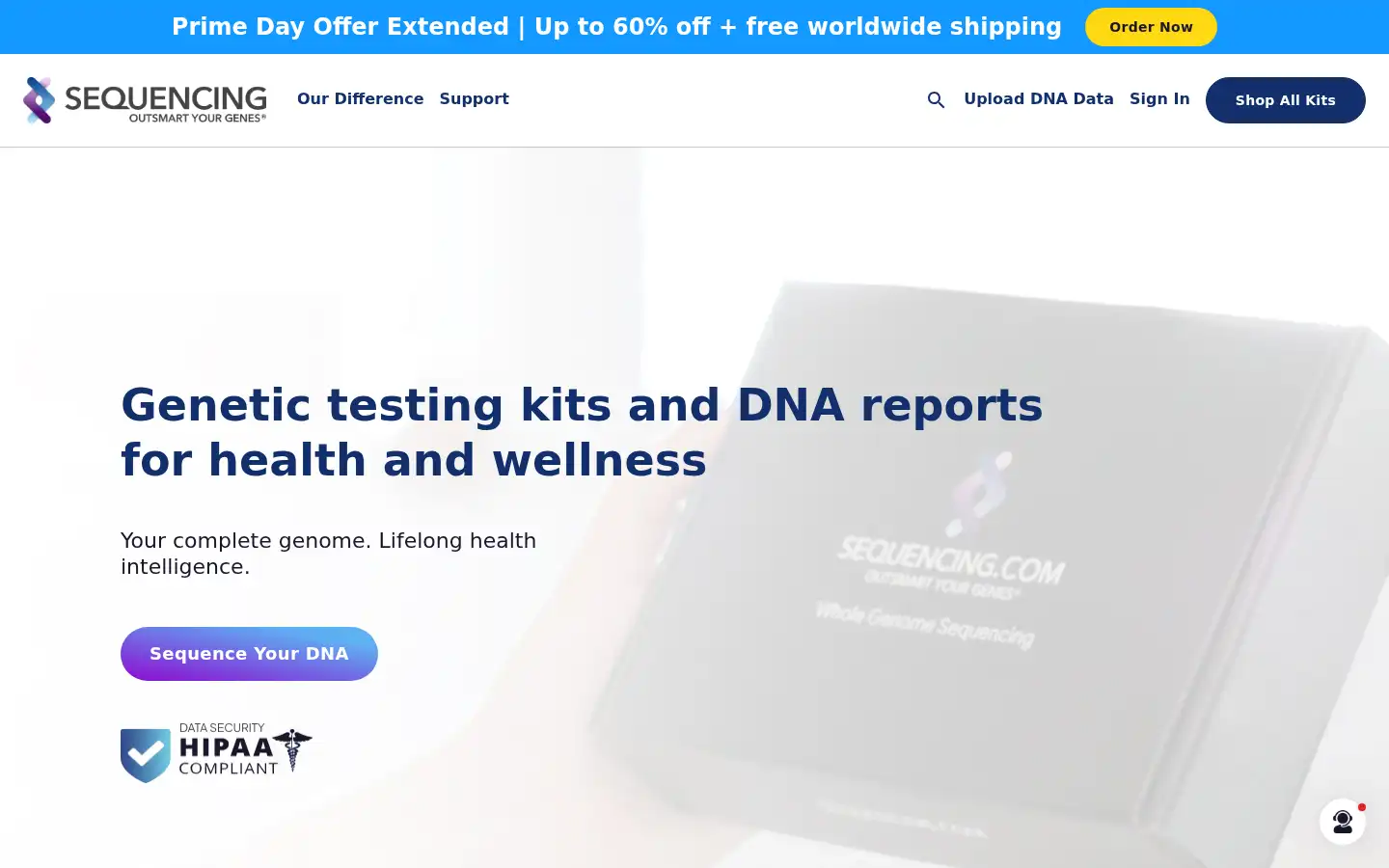 Screenshot of sequencing.com