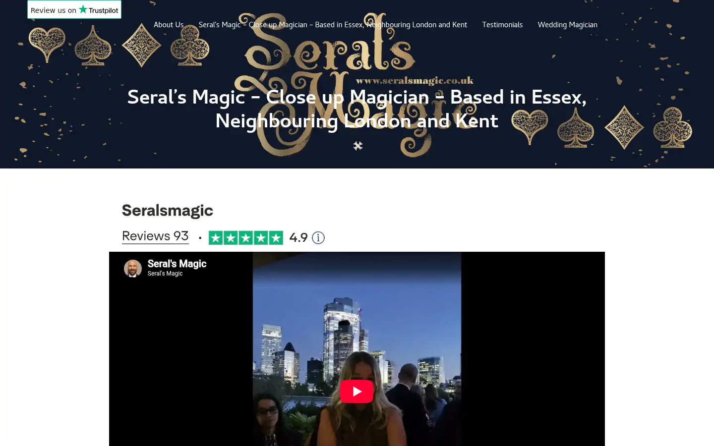 Screenshot of seralsmagic.co.uk