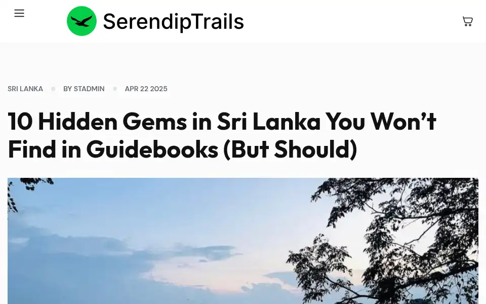 Screenshot of serendiptrails.com