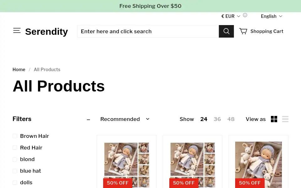 Screenshot of serendity.com