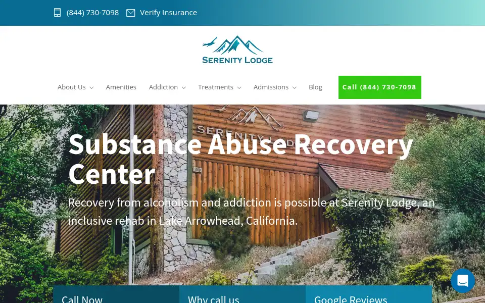 Screenshot of serenitylodgelakearrowhead.com